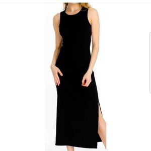 Black maxi dress with slit on the side